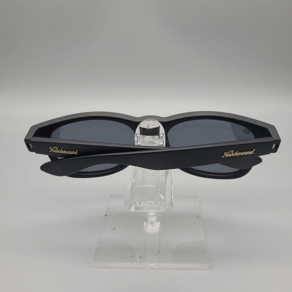 Knockaround Fort Knocks Sunglasses Matte Black Smoke Lens Gold Hardware Classic